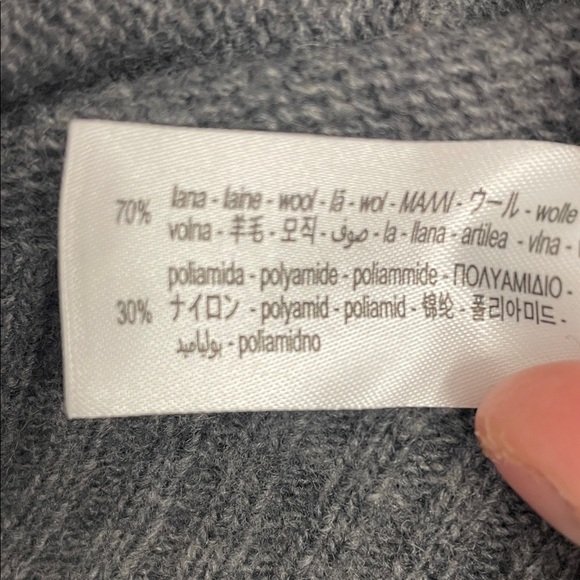 Zara Gray Crew Neck Sweater Long Sleeves Rib Trim 70% Wool Sz S - Picture 11 of 15